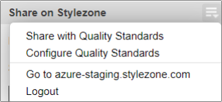Share on Stylezone drop-down