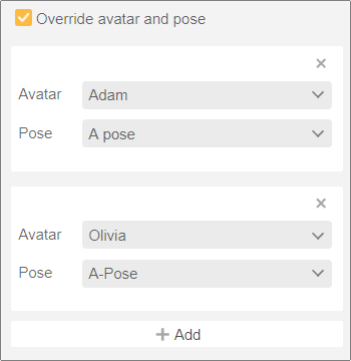 Override avatar and pose