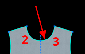 Click on the front piece, on the next part of the edge