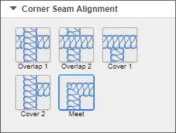 Corner seam alignment options