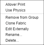 Fabric group menu