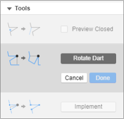 Rotate dart Tools menu