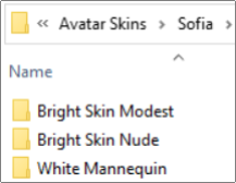 Avatar skin options