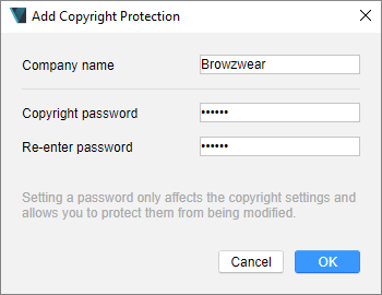 Add Copyright Protection dialog box