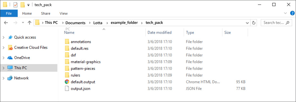 Tech pack folders